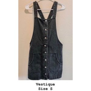 Black denim dress w/pockets